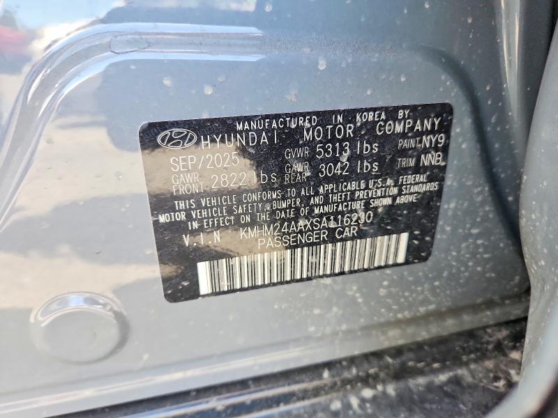 66637836 :رقم المزاد ، KMHM24AAXSA116230 vin ، 2025 Hyundai Ioniq 6 مزاد بيع