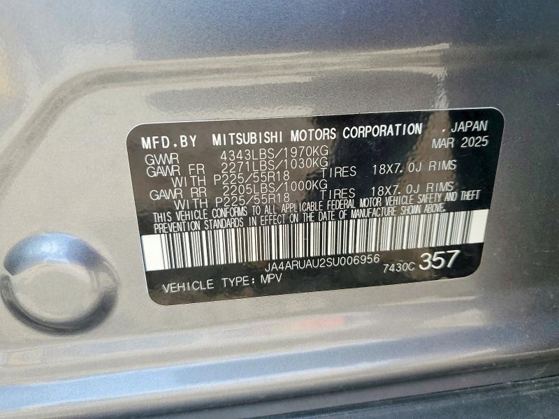66702736 :رقم المزاد ، JA4ARUAU2SU006956 vin ، 2025 Mitsubishi Outlander Sport مزاد بيع