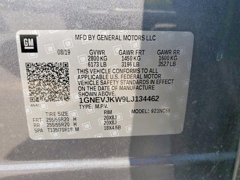 Продажа на аукционе авто 2020 Chevrolet Traverse, vin: 1GNEVJKW9LJ134462, номер лота: 63594916