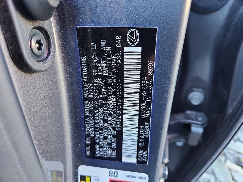 Aukcja sprzedaży 2024 Lexus Es 350, vin: 58ADZ1B10RU176222, numer aukcji: 66424036
