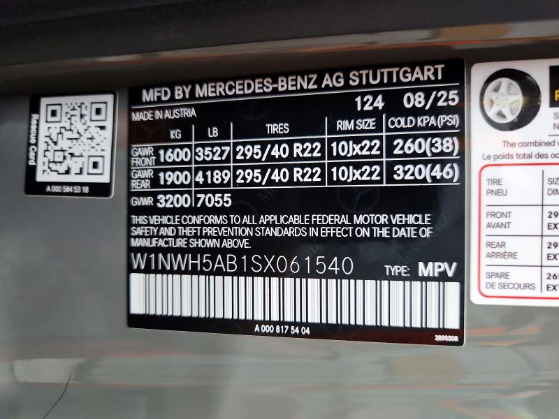 65807986 :رقم المزاد ، W1NWH5AB1SX061540 vin ، 2025 Mercedes-benz G63 Amg مزاد بيع