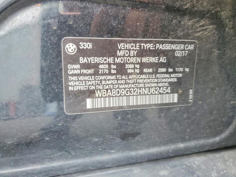 Aukcja sprzedaży 2017 Bmw 330, vin: WBA8D9G32HNU62454, numer aukcji: 64157726