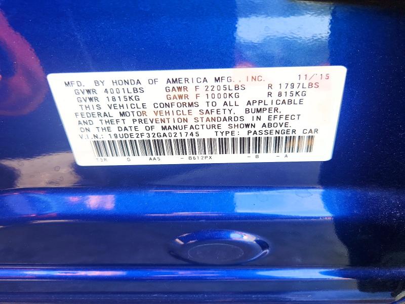 63260616 :رقم المزاد ، 19UDE2F32GA021745 vin ، 2016 Acura Ilx مزاد بيع