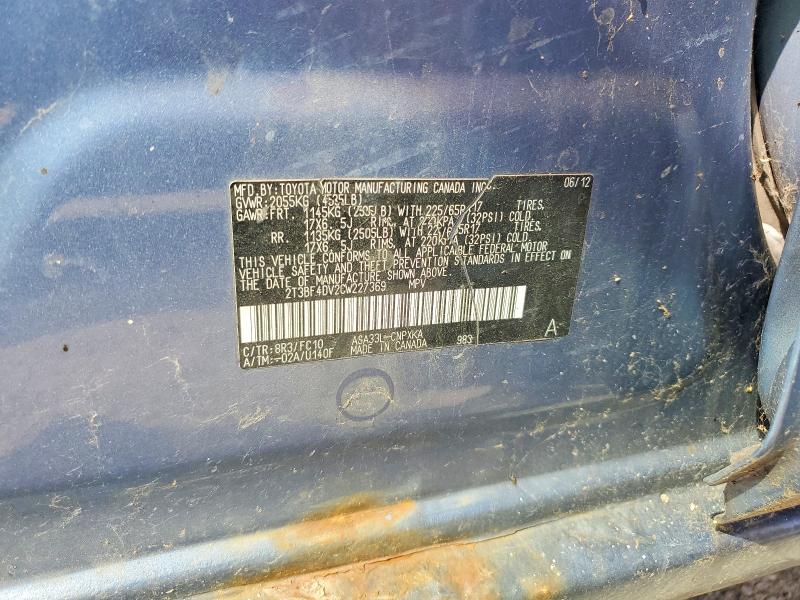 Aukcja sprzedaży 2012 Toyota Rav4, vin: 2T3BF4DV2CW227369, numer aukcji: 66502006
