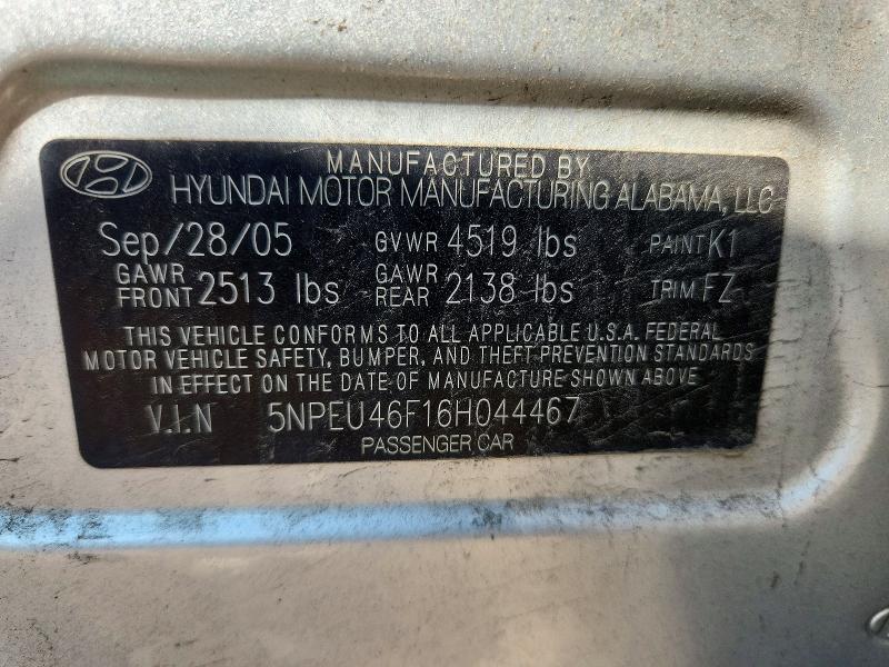 Aukcja sprzedaży 2006 Hyundai Sonata, vin: 5NPEU46F16H044467, numer aukcji: 66387106