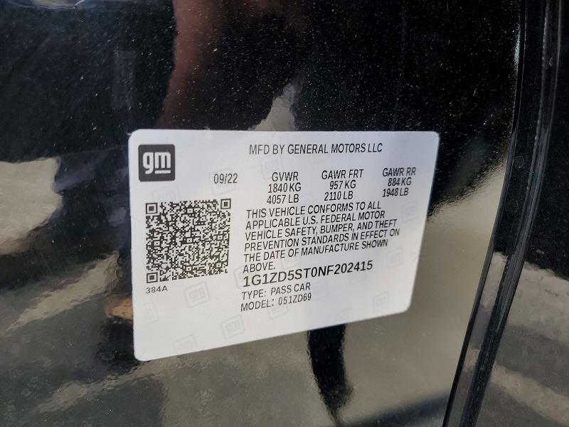 Продаж на аукціоні авто 2022 Chevrolet Malibu, vin: 1G1ZD5ST0NF202415, номер лоту: 65698446