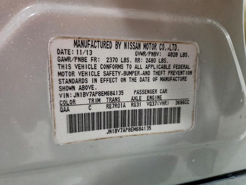 Aukcja sprzedaży 2014 Infiniti Q50, vin: JN1BV7AP8EM684135, numer aukcji: 64275046