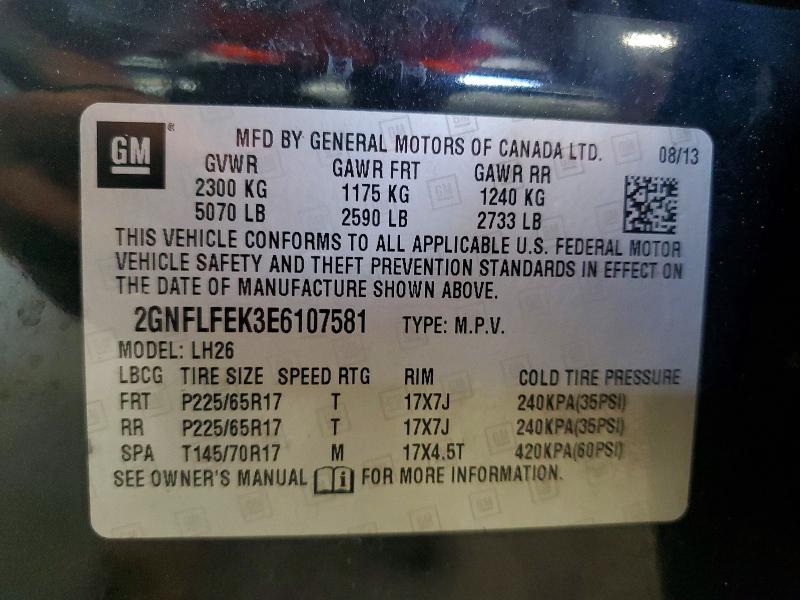 Aukcja sprzedaży 2014 Chevrolet Equinox, vin: 2GNFLFEK3E6107581, numer aukcji: 65985846