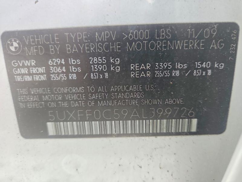 Aukcja sprzedaży 2010 Bmw X5, vin: 5UXFF0C59ALJ99726, numer aukcji: 64814286