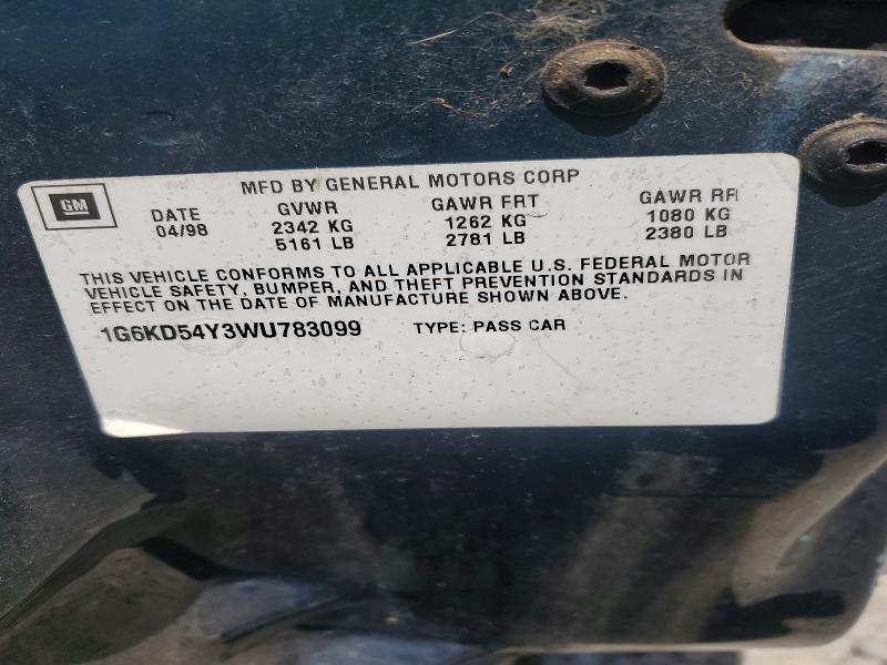 Продаж на аукціоні авто 1998 Cadillac Deville, vin: 1G6KD54Y3WU783099, номер лоту: 65458656