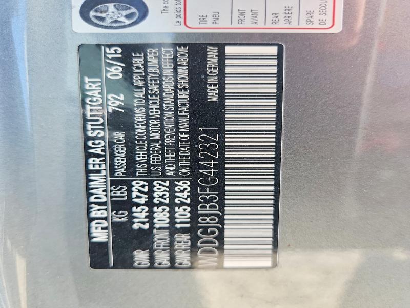65551636 :رقم المزاد ، WDDGJ8JB3FG442321 vin ، 2015 Mercedes-benz C مزاد بيع