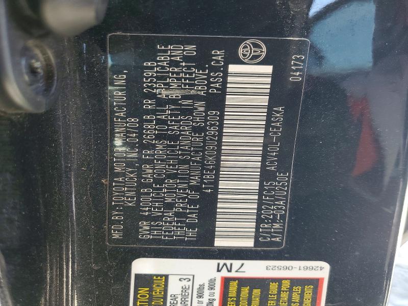 Продажа на аукционе авто 2009 Toyota Camry, vin: 4T1BE46K09U296309, номер лота: 64416716