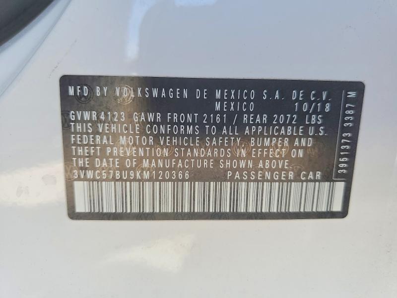 Продажа на аукционе авто 2019 Volkswagen Jetta, vin: 3VWC57BU9KM120366, номер лота: 65998796