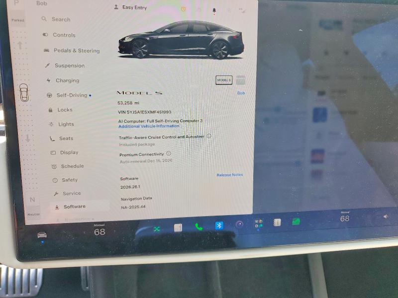 Продаж на аукціоні авто 2021 Tesla Model S, vin: 5YJSA1E5XMF451993, номер лоту: 66590186