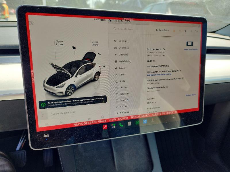 Aukcja sprzedaży 2024 Tesla Model Y, vin: 7SAYGDEE3RF075495, numer aukcji: 64226066