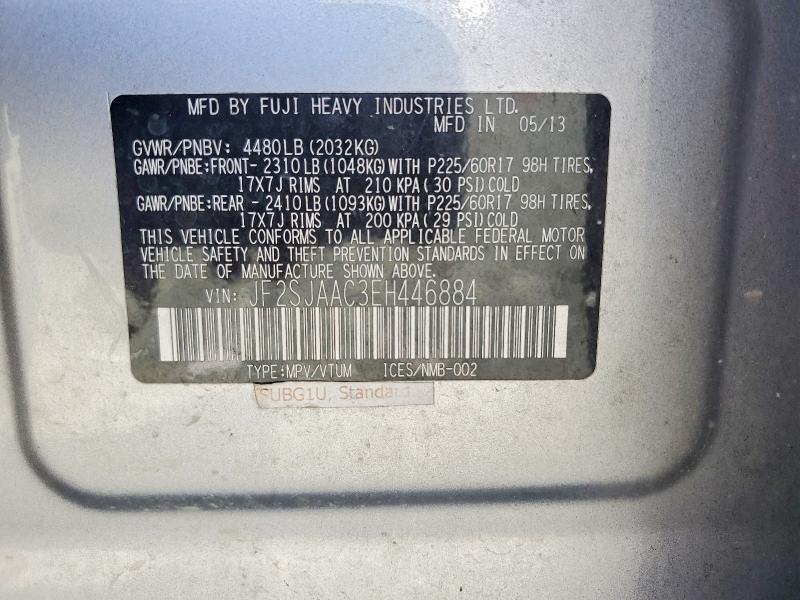 Aukcja sprzedaży 2014 Subaru Forester, vin: JF2SJAAC3EH446884, numer aukcji: 61763786
