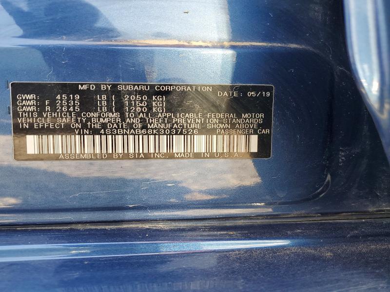 Aukcja sprzedaży 2019 Subaru Legacy, vin: 4S3BNAB68K3037526, numer aukcji: 66098106