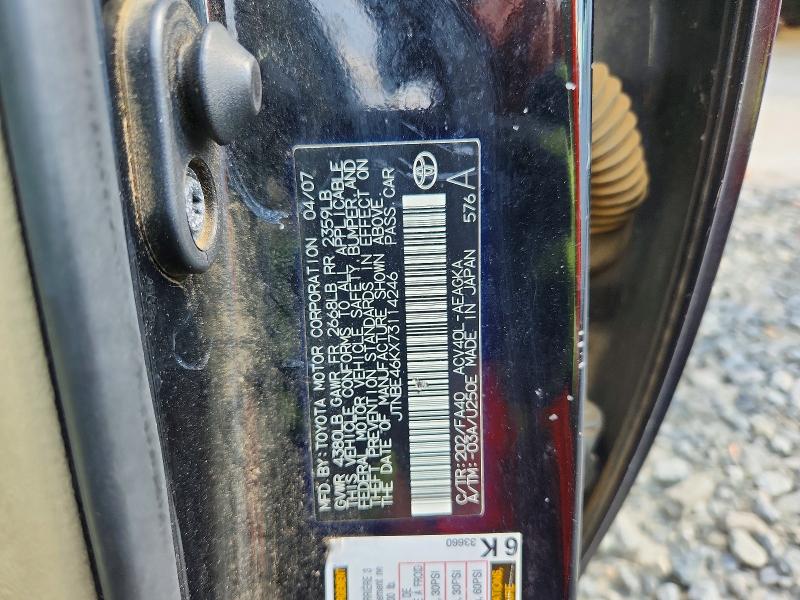 Продажа на аукционе авто 2007 Toyota Camry, vin: JTNBE46KX73114246, номер лота: 62541806
