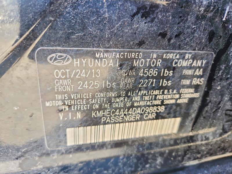 2013 Hyundai Sonata მანქანა იყიდება აუქციონზე, vin: KMHEC4A44DA098838, აუქციონის ნომერი: 61733256
