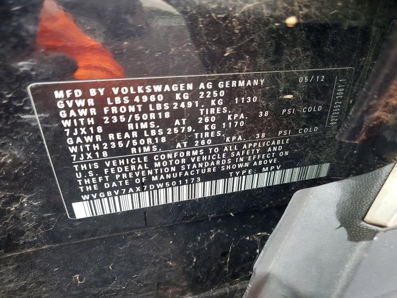 Продажа на аукционе авто 2013 Volkswagen Tiguan, vin: WVGBV7AX7DW501173, номер лота: 64953226