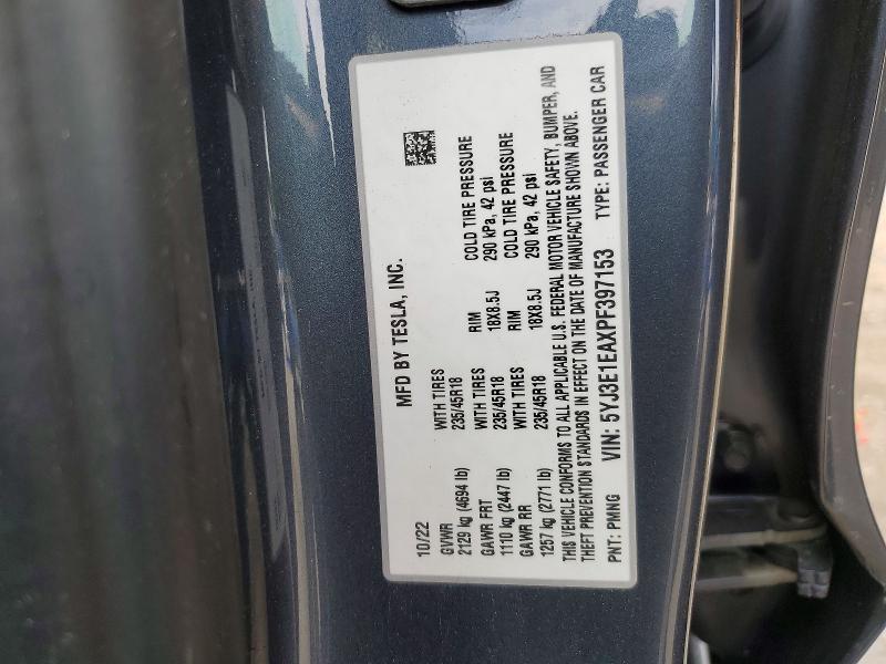 Продажа на аукционе авто 2023 Tesla Model 3, vin: 5YJ3E1EAXPF397153, номер лота: 67115296