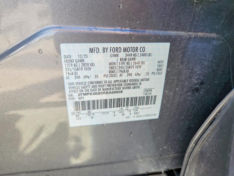 Продажа на аукционе авто 2024 Ford Edge, vin: 2FMPK4K90RBA68608, номер лота: 67111606