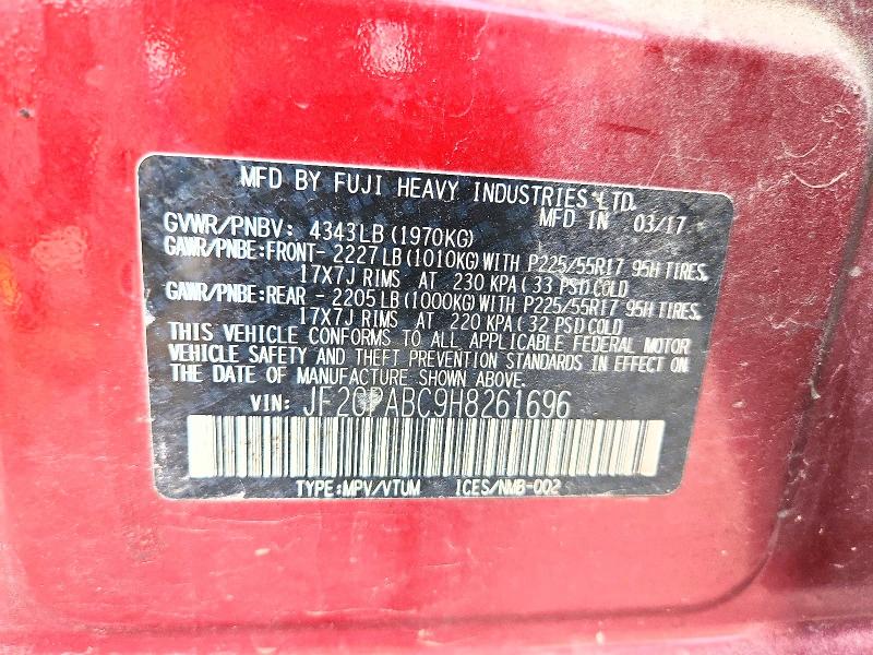 Продажа на аукционе авто 2017 Subaru Crosstrek, vin: JF2GPABC9H8261696, номер лота: 64134696