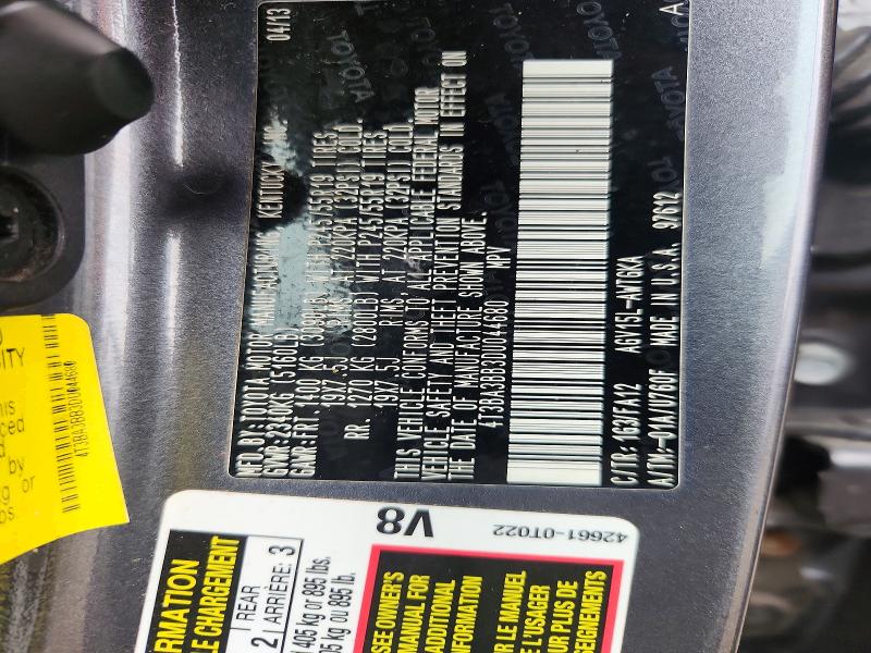 63547466 :رقم المزاد ، 4T3BA3BB3DU044680 vin ، 2013 Toyota Venza مزاد بيع