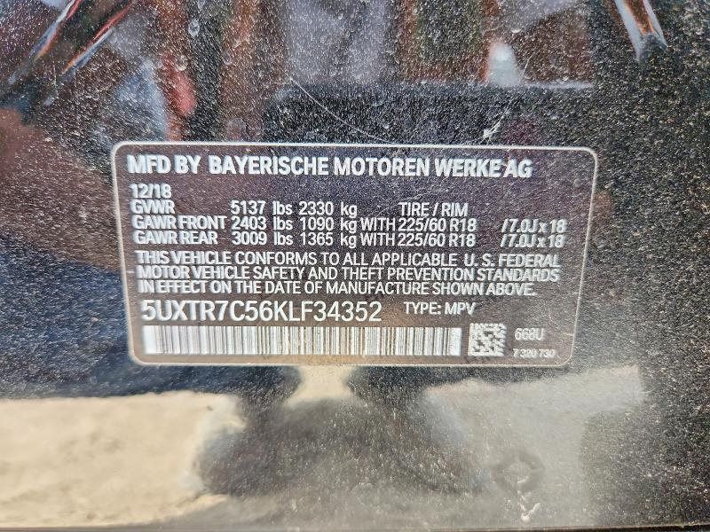 Продаж на аукціоні авто 2019 Bmw X3, vin: 5UXTR7C56KLF34352, номер лоту: 64935206