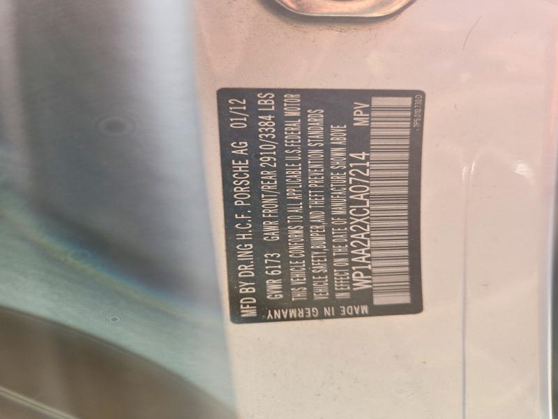 64794006 :رقم المزاد ، WP1AA2A2XCLA07214 vin ، 2012 Porsche Cayenne مزاد بيع