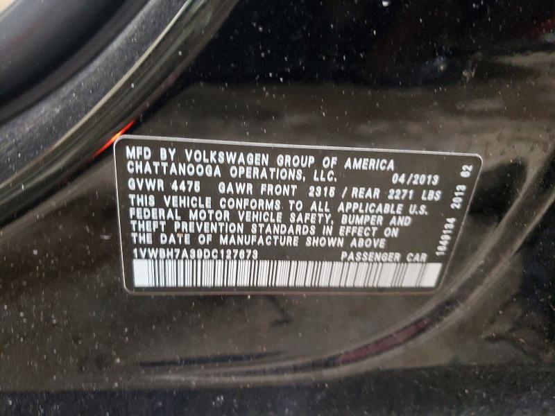 Продаж на аукціоні авто 2013 Volkswagen Passat, vin: 1VWBH7A39DC127673, номер лоту: 66716196