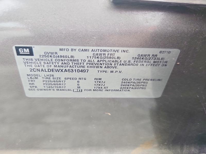 Продаж на аукціоні авто 2010 Chevrolet Equinox, vin: 2CNALDEWXA6310497, номер лоту: 66721756