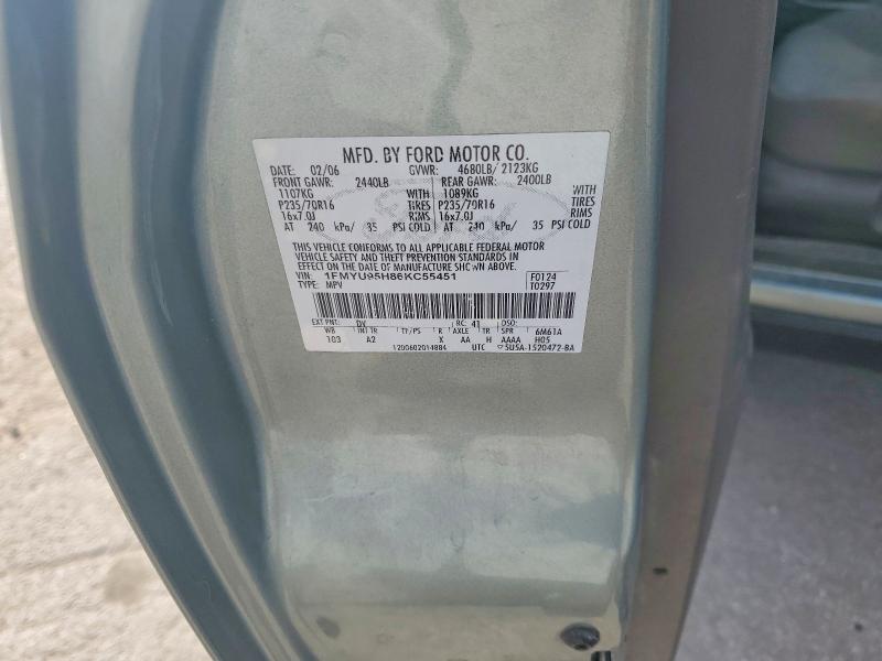 65212556 :رقم المزاد ، 1FMYU95H86KC55451 vin ، 2006 Ford Escape مزاد بيع