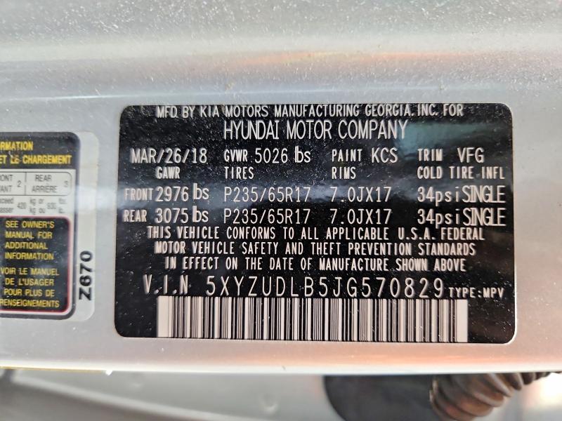 Продаж на аукціоні авто 2018 Hyundai Santa Fe Sport, vin: 5XYZUDLB5JG570829, номер лоту: 66257496