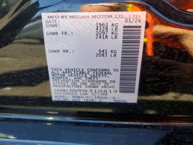 Продажа на аукционе авто 2026 Nissan Altima, vin: 1N4BL4DV9TN310819, номер лота: 64484496