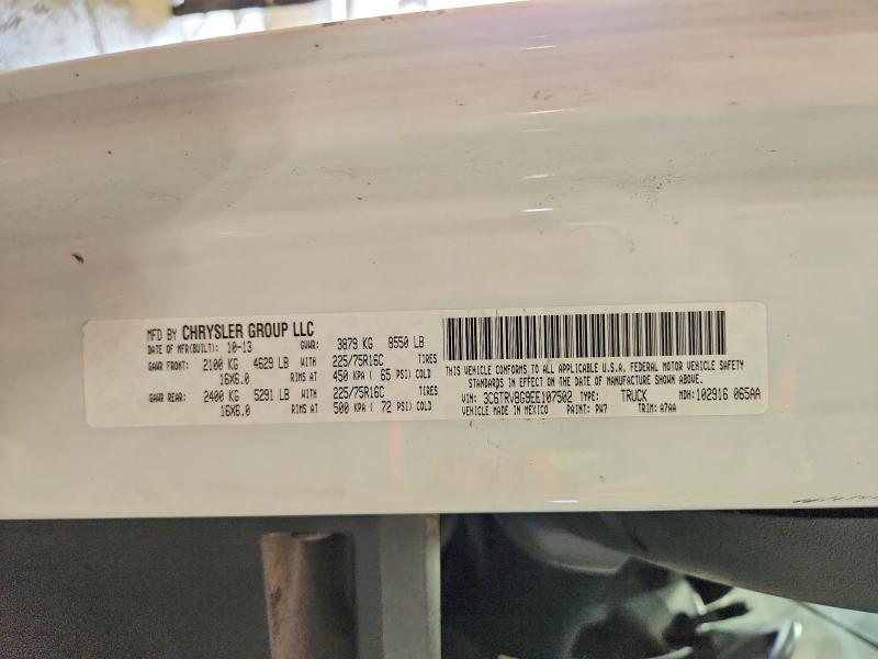 Продаж на аукціоні авто 2014 Ram Promaster 1500, vin: 3C6TRVBG9EE107502, номер лоту: 64630496