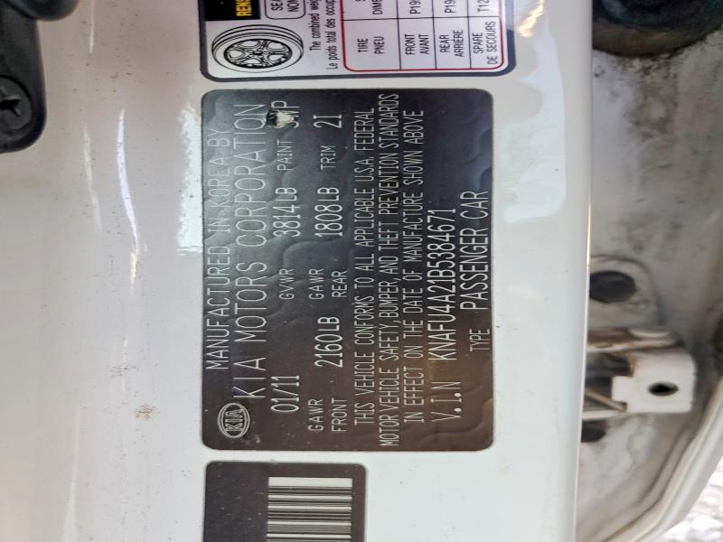 64401466 :رقم المزاد ، KNAFU4A21B5384671 vin ، 2011 Kia Forte مزاد بيع