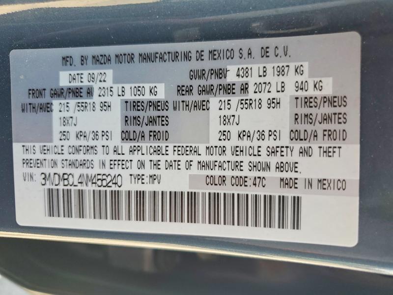 Продажа на аукционе авто 2022 Mazda Cx-30, vin: 3MVDMBCL4NM456240, номер лота: 63806116