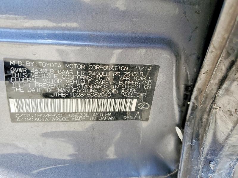 Aukcja sprzedaży 2015 Lexus Is, vin: JTHBF1D28F5062040, numer aukcji: 65360496