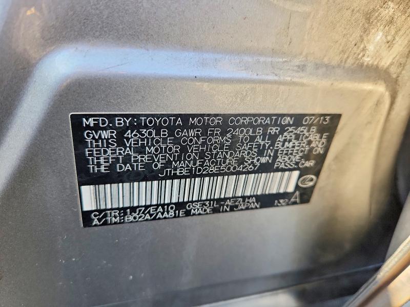 2014 Lexus Is მანქანა იყიდება აუქციონზე, vin: JTHBE1D28E5004267, აუქციონის ნომერი: 66587936