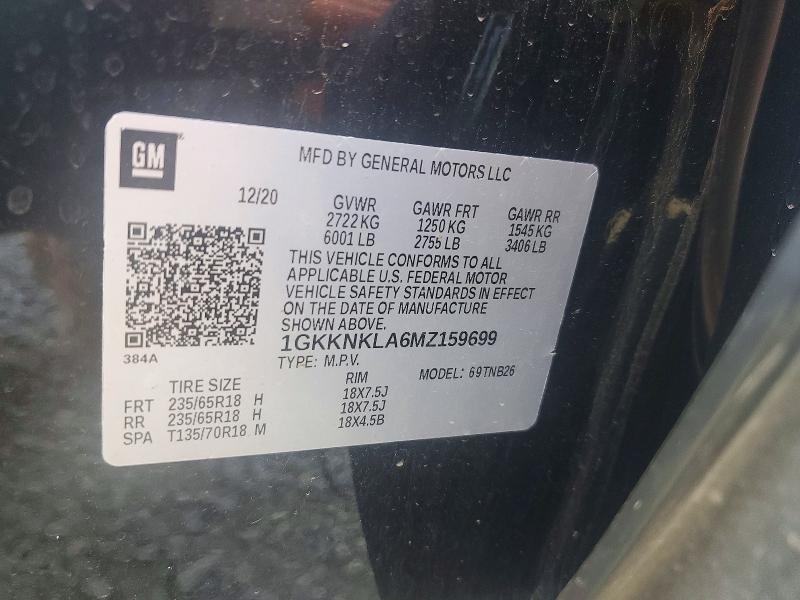 Aukcja sprzedaży 2021 Gmc Acadia, vin: 1GKKNKLA6MZ159699, numer aukcji: 63590496
