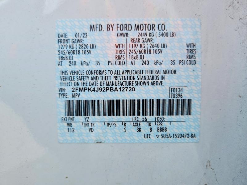 Aukcja sprzedaży 2023 Ford Edge, vin: 2FMPK4J92PBA12720, numer aukcji: 64602626