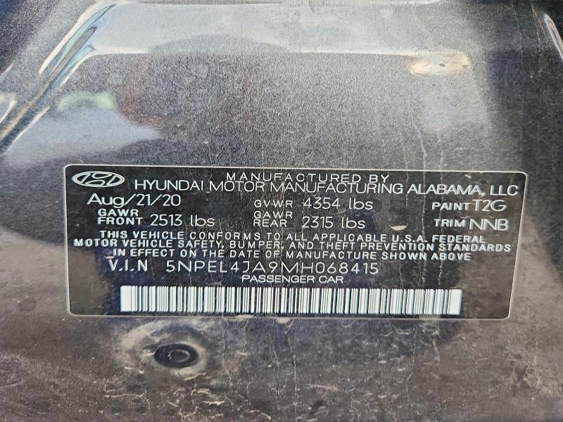 Aukcja sprzedaży 2021 Hyundai Sonata, vin: 5NPEL4JA9MH068415, numer aukcji: 64012386