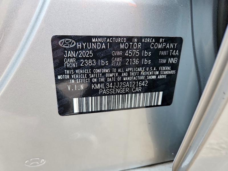 Продаж на аукціоні авто 2025 Hyundai Sonata Hybrid, vin: KMHL34JJ2SA121642, номер лоту: 64134806
