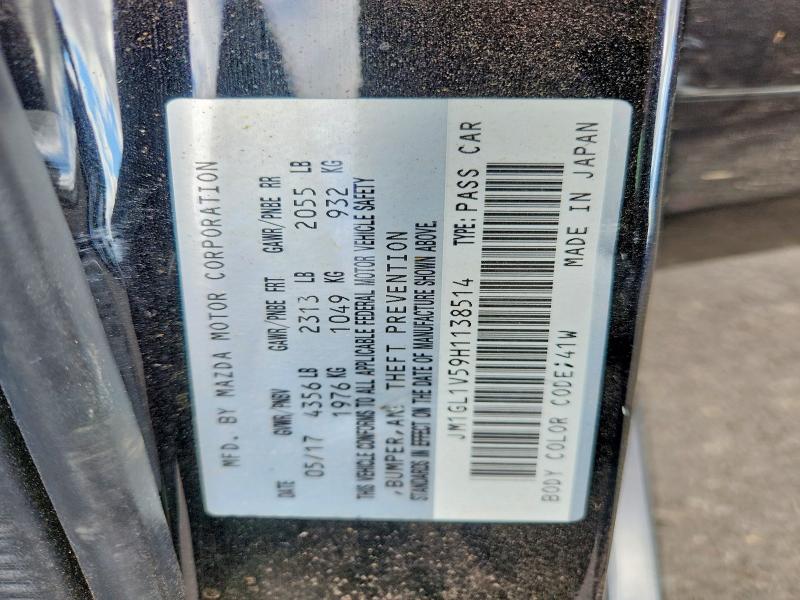 Aukcja sprzedaży 2017 Mazda 6, vin: JM1GL1V59H1138514, numer aukcji: 66783606