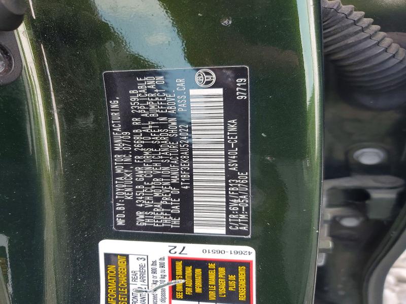 Продажа на аукционе авто 2010 Toyota Camry, vin: 4T1BF3EK8AU524022, номер лота: 64905676