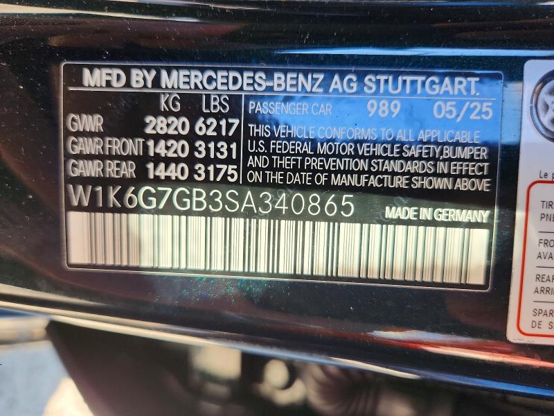 Продаж на аукціоні авто 2025 Mercedes-benz S, vin: W1K6G7GB3SA340865, номер лоту: 65504156