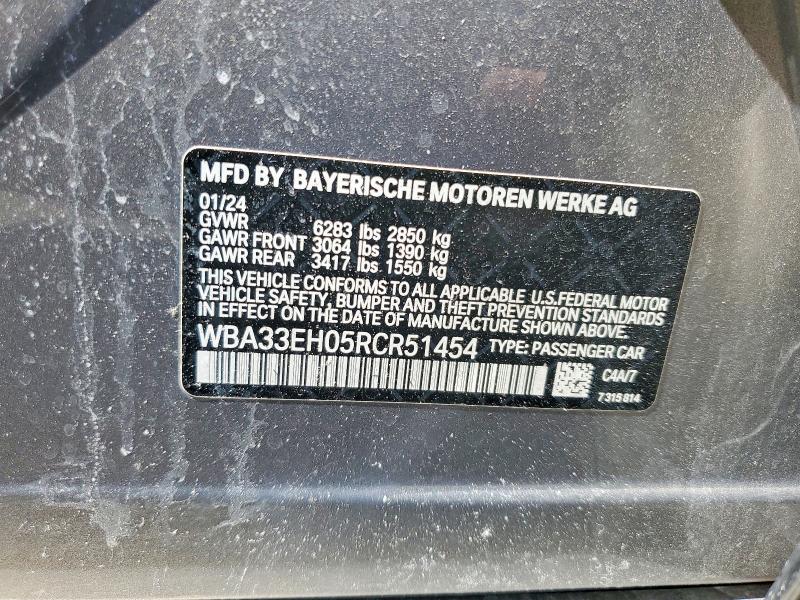 65290946 :رقم المزاد ، WBA33EH05RCR51454 vin ، 2024 Bmw 740 مزاد بيع