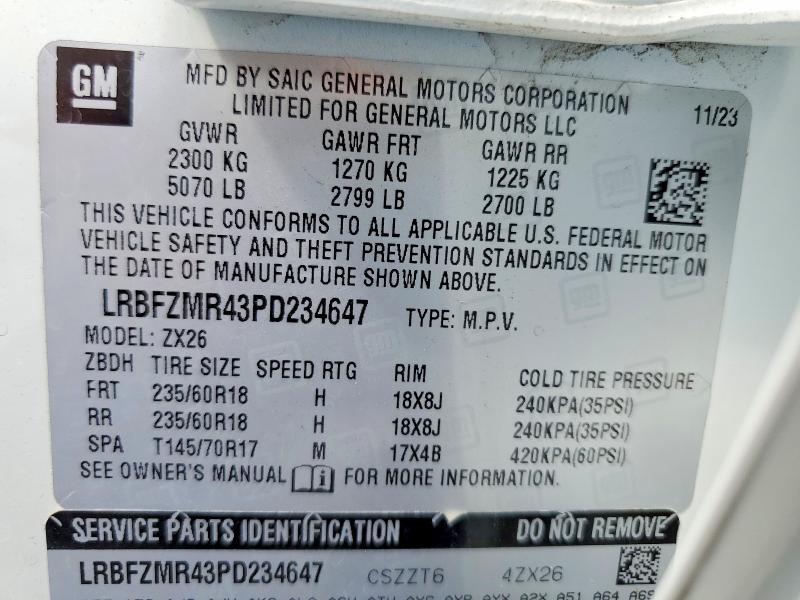 2023 Buick Envision მანქანა იყიდება აუქციონზე, vin: LRBFZMR43PD234647, აუქციონის ნომერი: 67364656