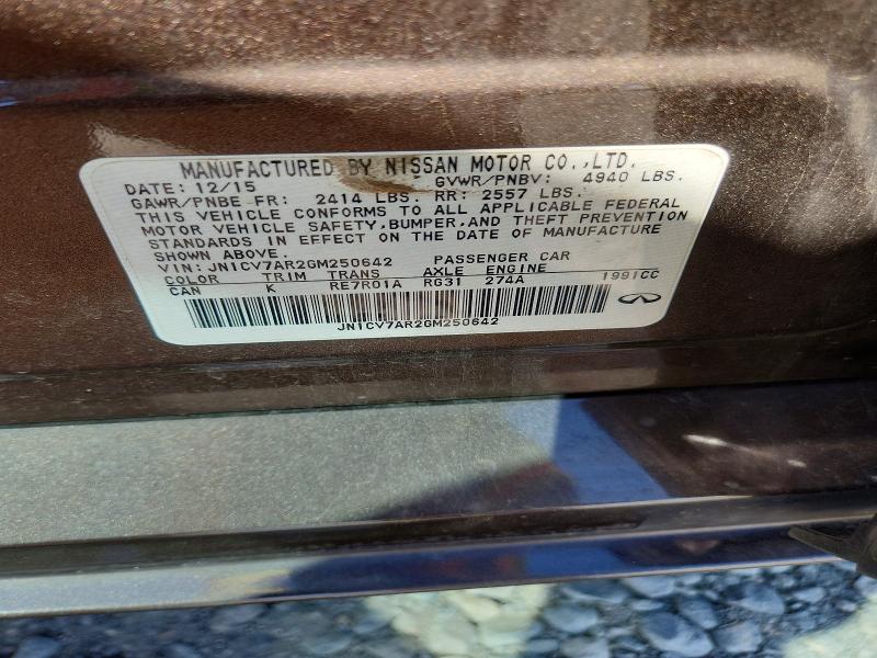 Auction sale of the 2016 Infiniti Q50, vin: JN1CV7AR2GM250642, lot number: 65647486